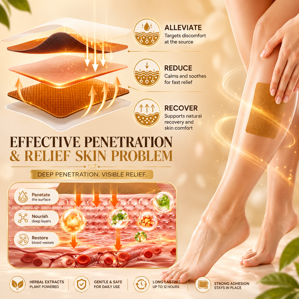 Varicose Veins Sticker for Legs, Against Spider Veins Patch(PACK 2)